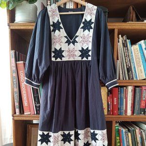 Madewell Quilted Patchwork Midi Dress